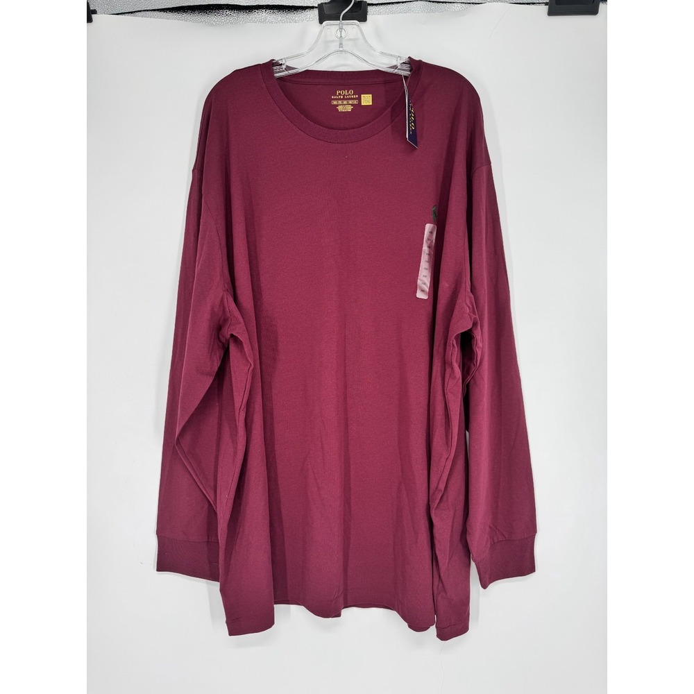 Polo Ralph Lauren T Shirt 3XL Big 3XB Wine Long Sleeve Crewneck Burgundy Maroon